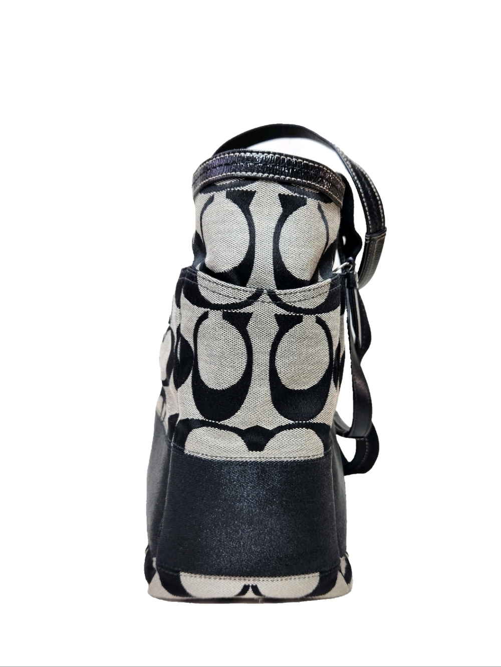 COACH Signature C Jacquard Tote Black Gray Baby Diaper Bag B1076-F13802 - Picture 5 of 16